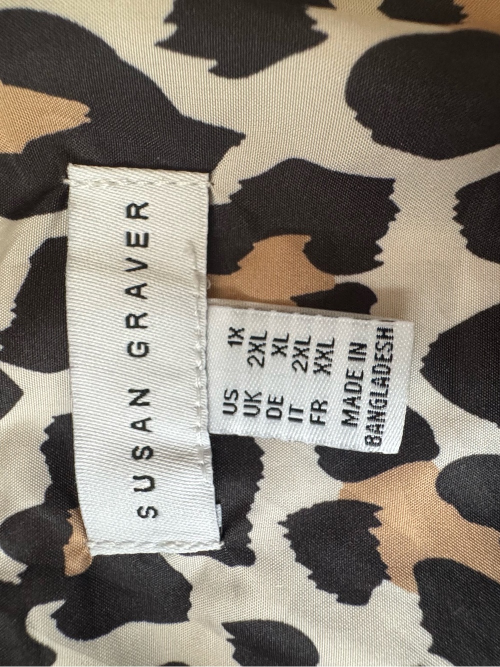 Susan Graver Leopard Print Wind breaker jacket in Black & Tan